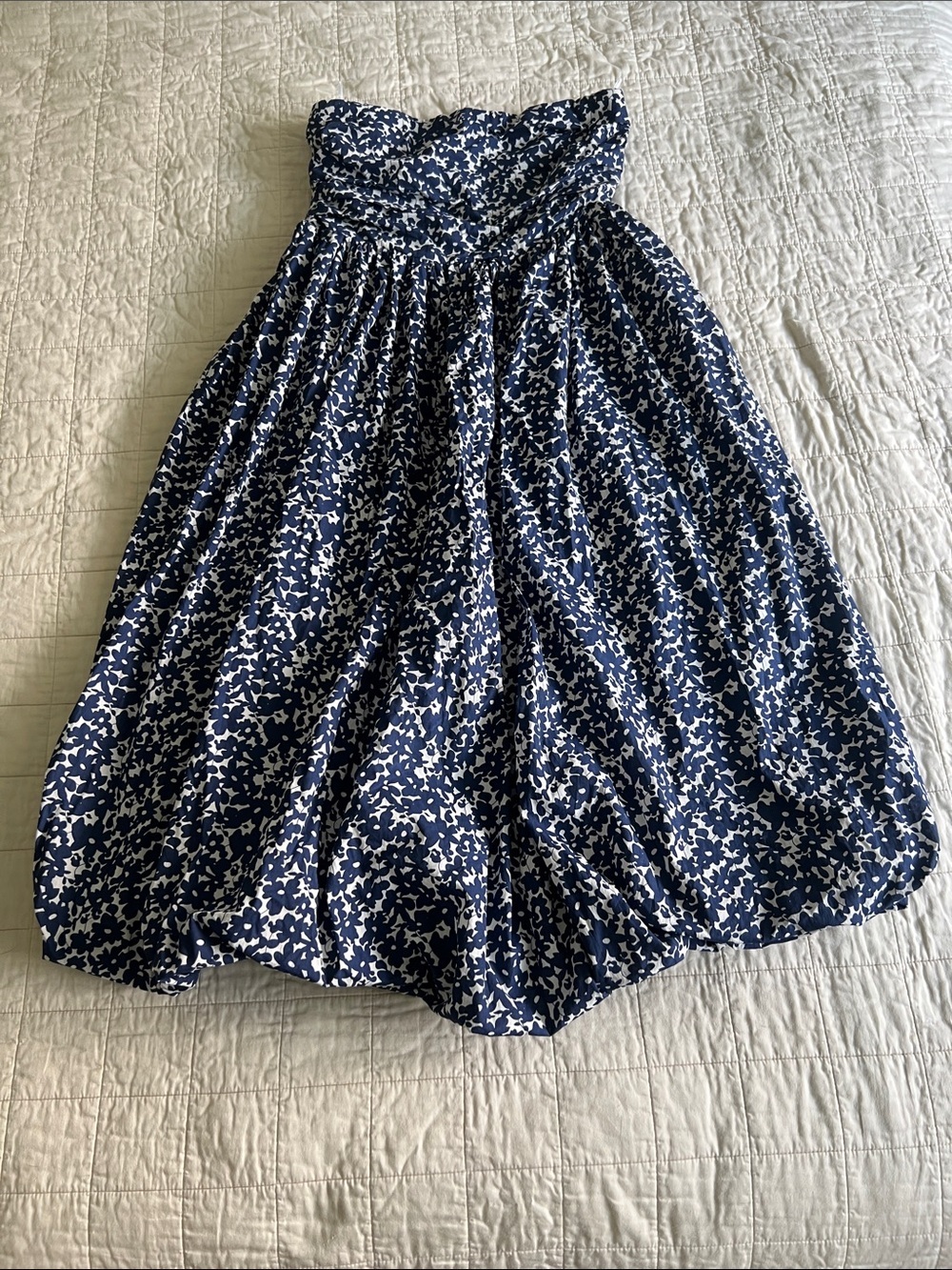 Lush Strapless Midi Bubble Hem Dress